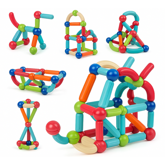 Juego Varillas De Construccion Magnetico Didactico 46 Piezas