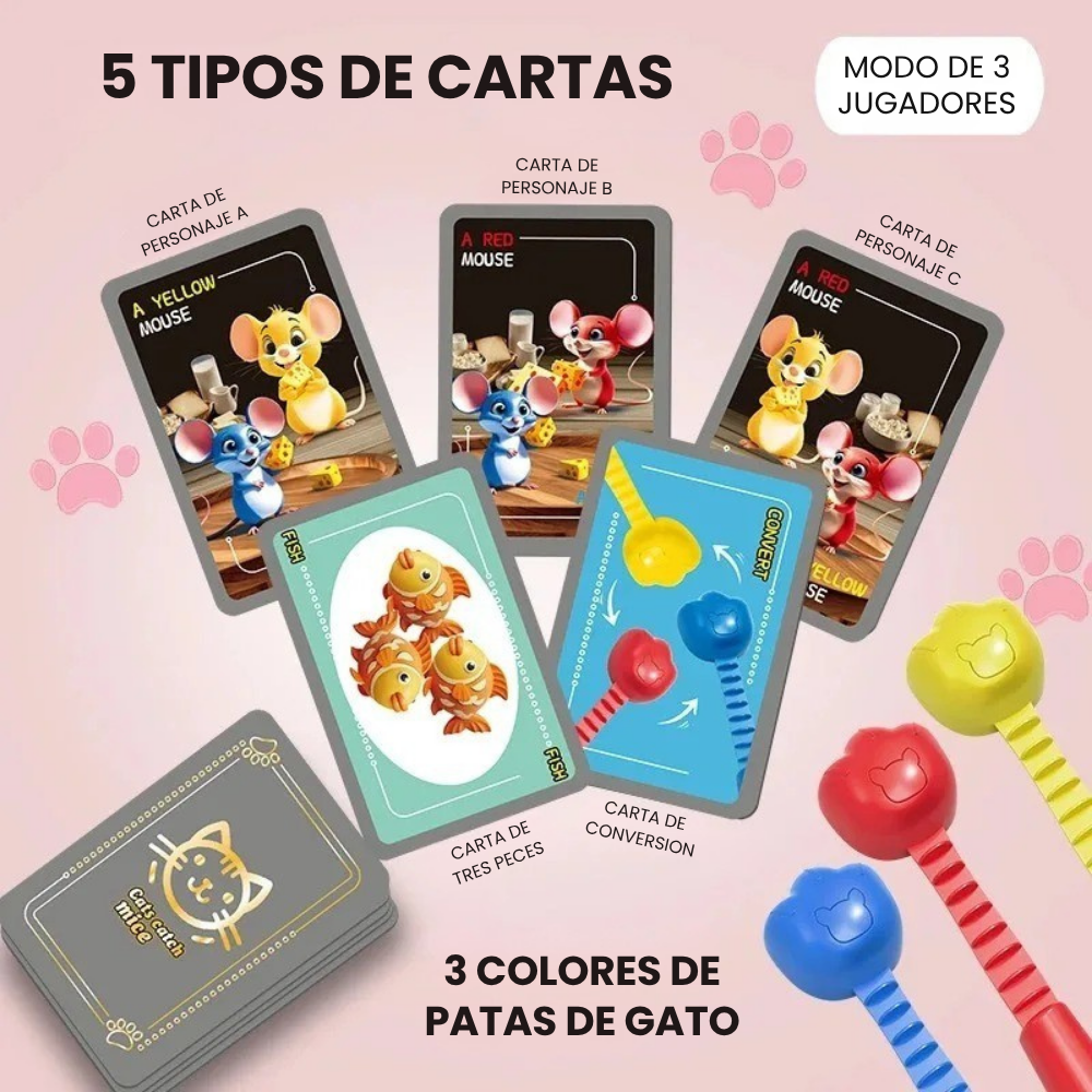 Juego de Mesa Cats Catch Mice Habilidad y Reaccion Rapida
