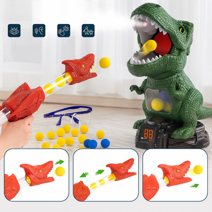 Juego de Punteria Dinosaurio Con Pelotas y Lanzadores