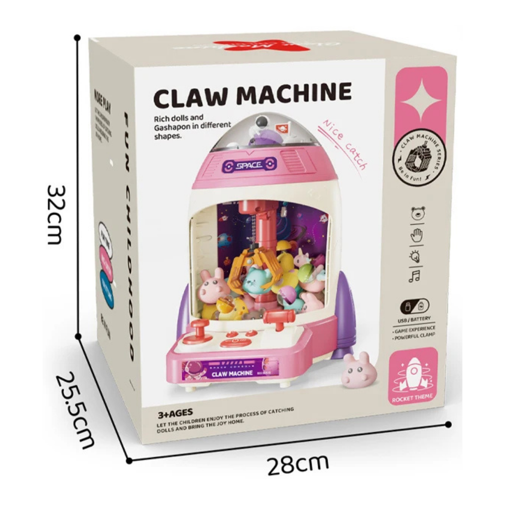 Juguete Maquina De Peluche Garra Premio Claw Machine Rosada