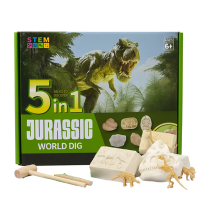 Kit De Excavación Jurassic 5 En 1 Juguete Educativo Infantil