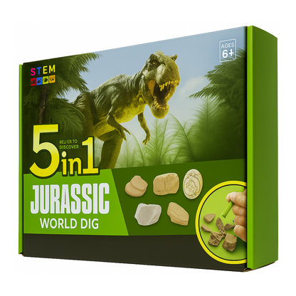 Kit De Excavación Jurassic 5 En 1 Juguete Educativo Infantil