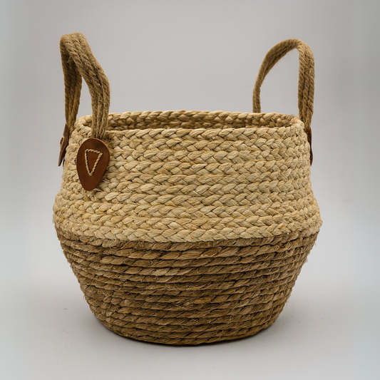 Macetero Cesto Maceta De Yute Tejida Plegable Con Asas S