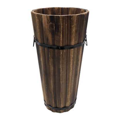 Macetero De Madera Tipo Barril Largo Bajo Jardin Terraza L