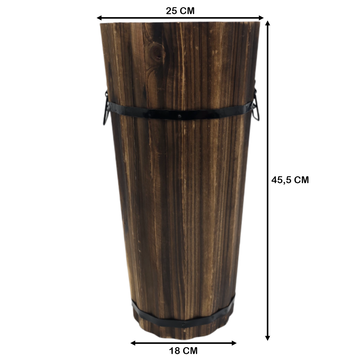 Macetero De Madera Tipo Barril Largo Bajo Jardin Terraza L