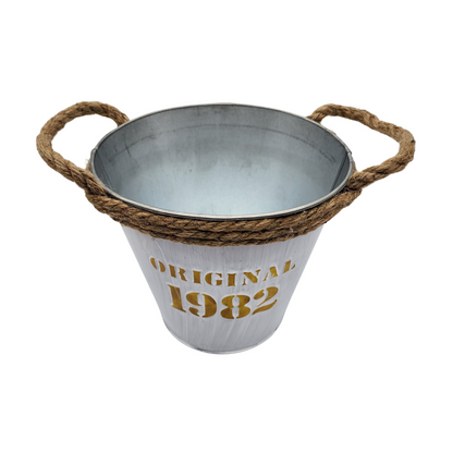 Macetero De Metal Canasto Con Diseños Maceta Balde Metalico
