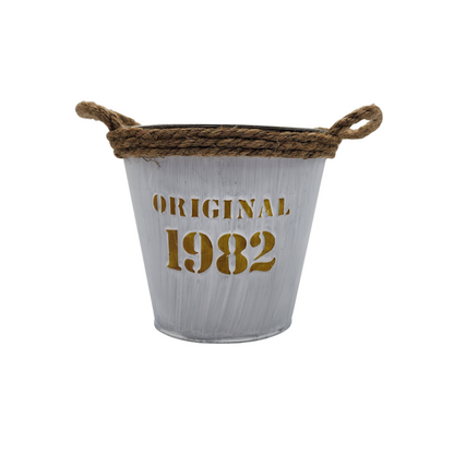 Macetero De Metal Canasto Con Diseños Maceta Balde Metalico