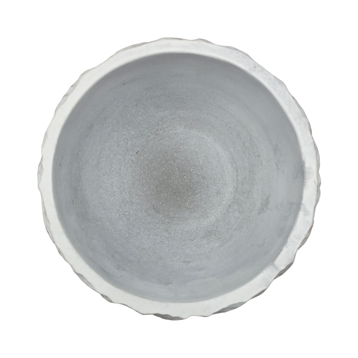 Macetero Maceta Acabado Cemento Relieve Hojas Blanco L