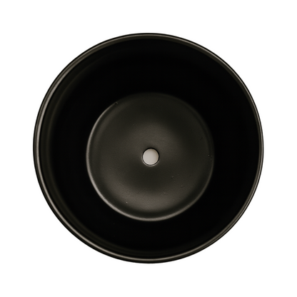 Macetero Maceta De Ceramica Elegante Negro Liso Brillante L