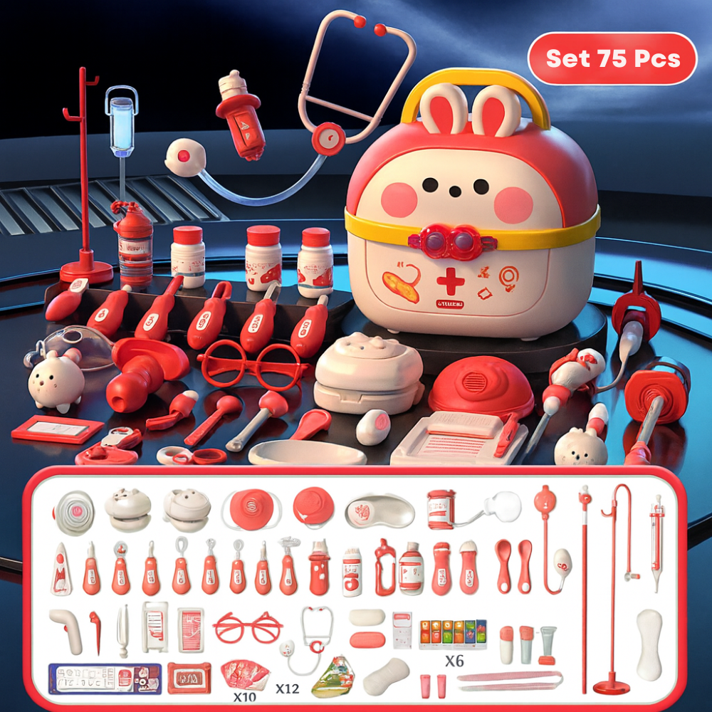 Maletin Medico Infantil Set Doctor Con 75 Piezas