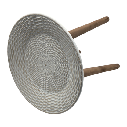 Mesa De Centro Redonda Blanca Mesa Lateral Auxiliar Living