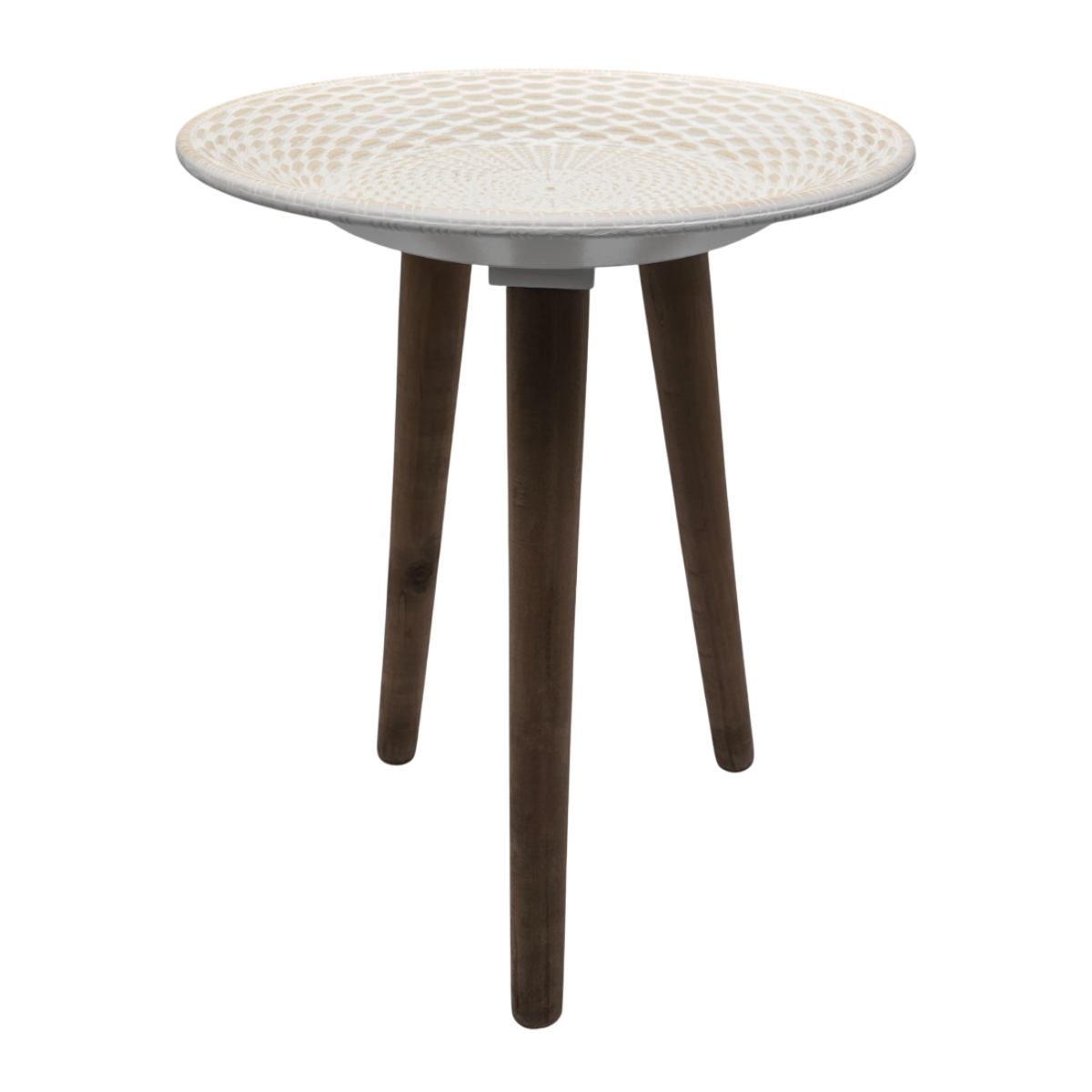 Mesa De Centro Redonda Blanca Mesa Lateral Auxiliar Living