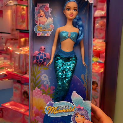 Muñeca Sirena Lovely Con Vestido De Lentejuelas Juguete