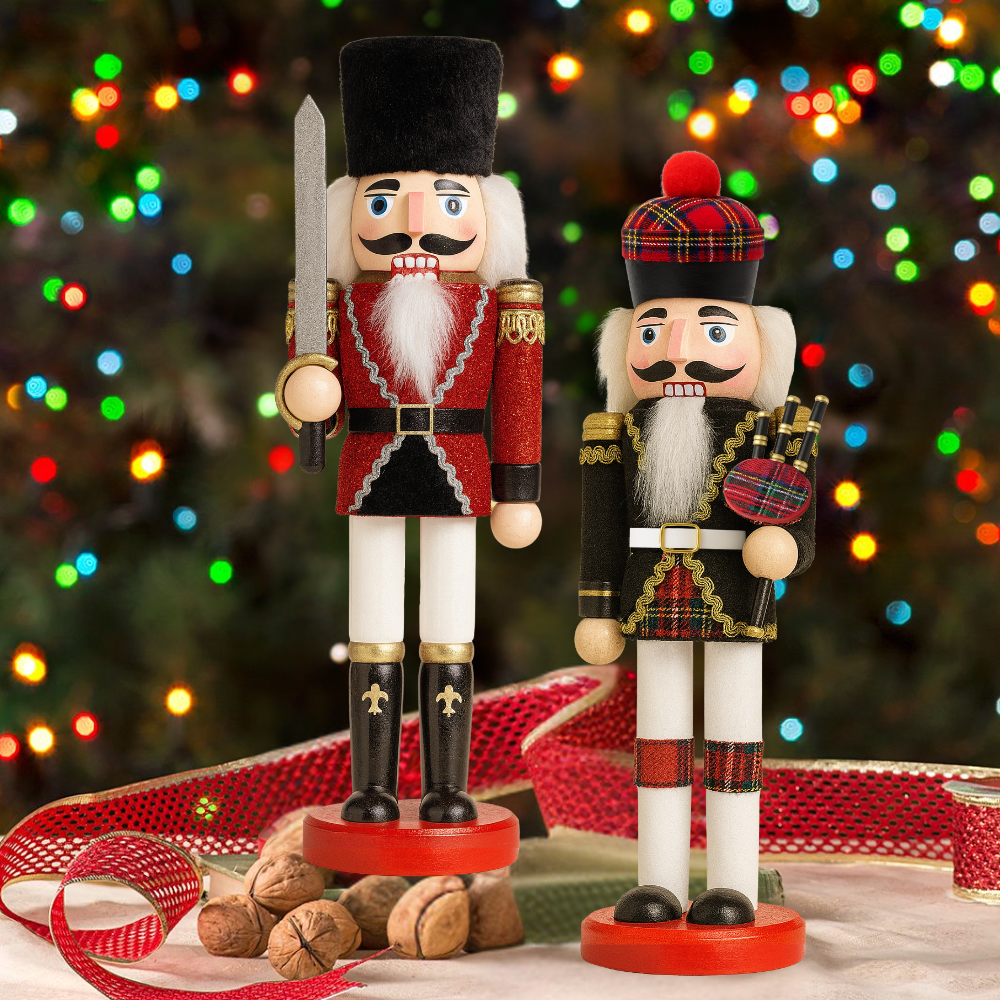 Muñeco Cascanueces Madera 30 Cm Adorno Navideño Decorativo