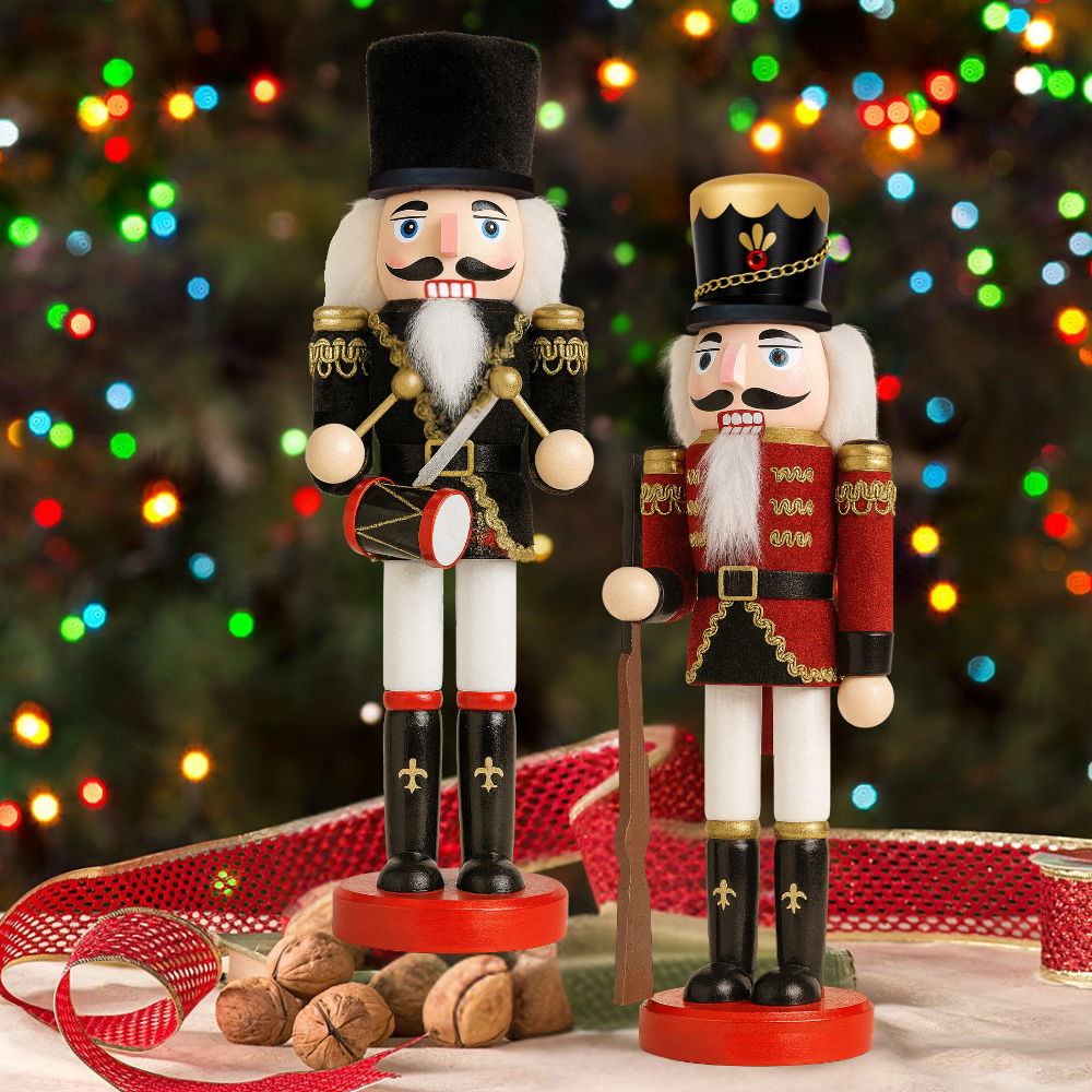 Muñeco Cascanueces Madera 30 Cm Adorno Navideño Decorativo