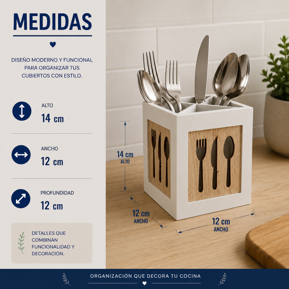 Organizador De Servicios Cubiertos De Cocina Porta Servicios