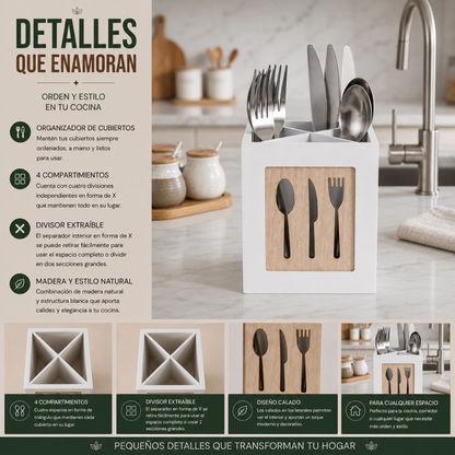 Organizador De Servicios Cubiertos De Cocina Porta Servicios
