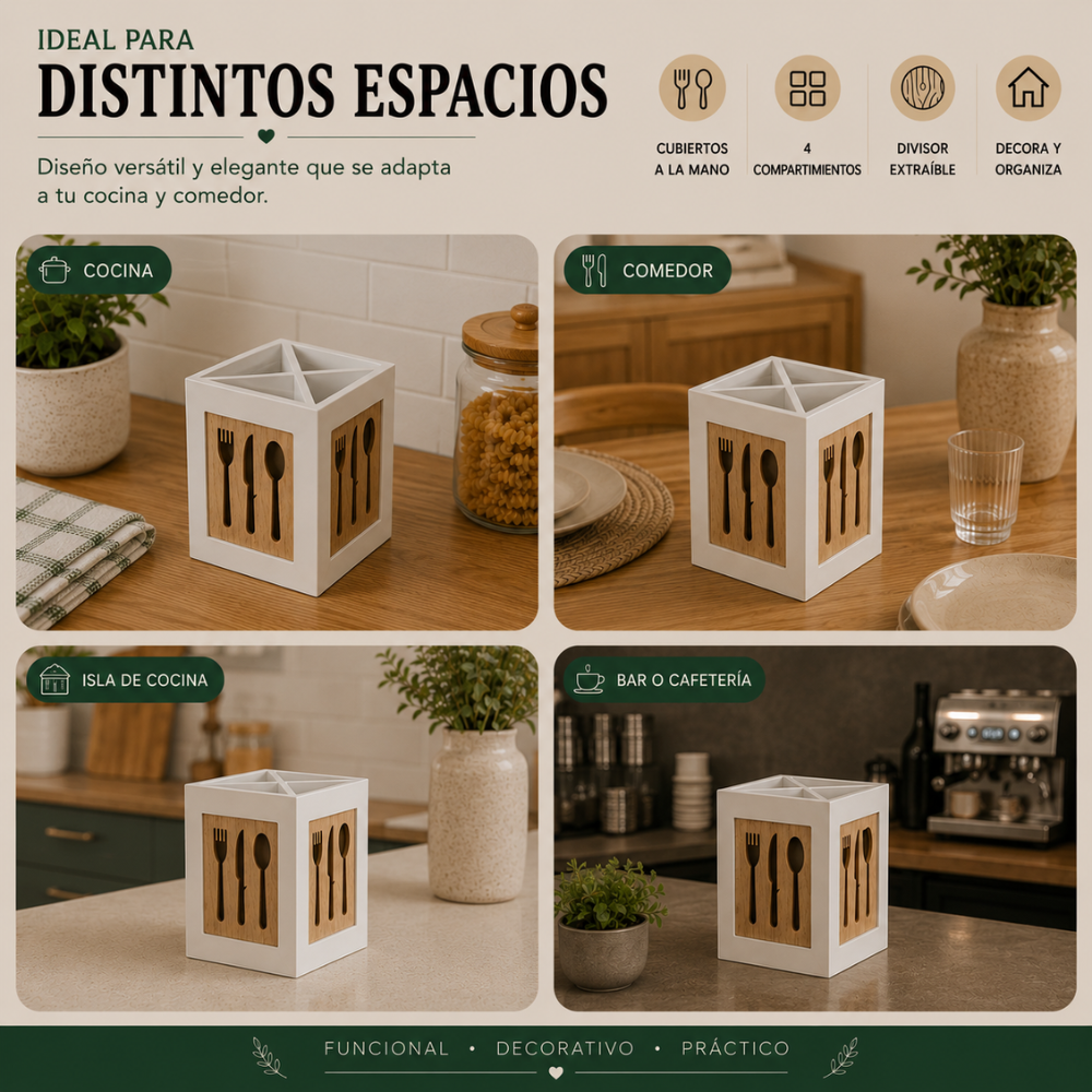 Organizador De Servicios Cubiertos De Cocina Porta Servicios