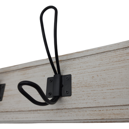 Perchero De Pared Colgador Vintage 4 Ganchos Dobles Blanco