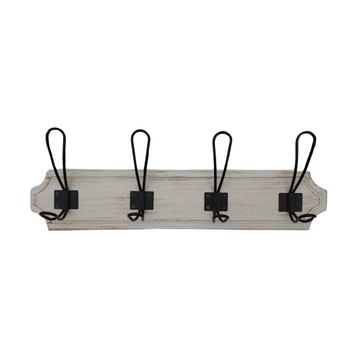 Perchero De Pared Colgador Vintage 4 Ganchos Dobles Blanco