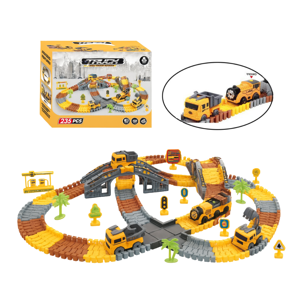 Pista de Carreras Juguete Camion de Construccion 235 Piezas