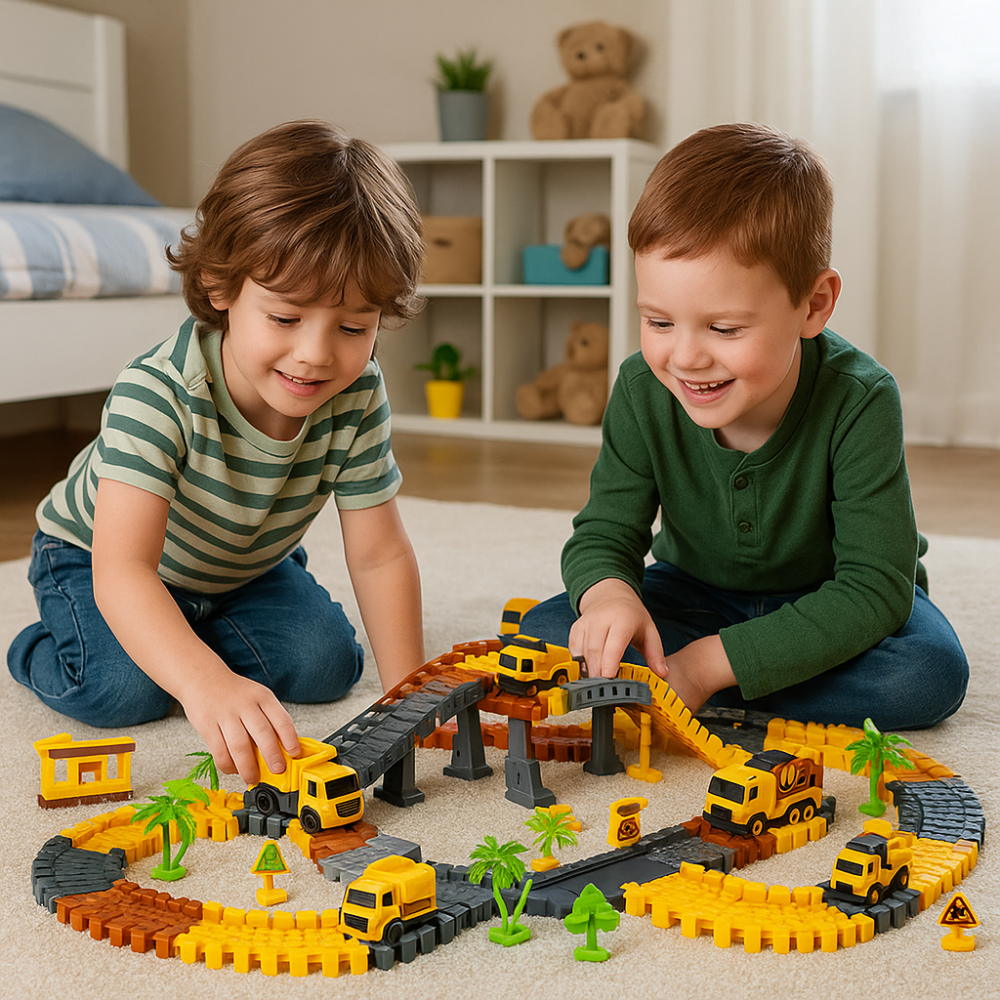 Pista de Carreras Juguete Camion de Construccion 235 Piezas