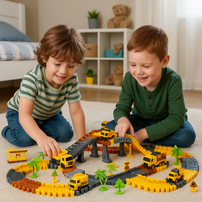 Pista de Carreras Juguete Camion de Construccion 235 Piezas