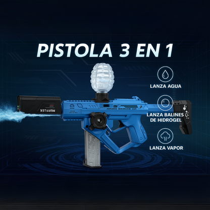 Pistola de Agua Electrica 3 En 1 Vapor Balines Hidrogel