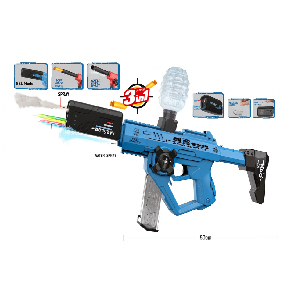 Pistola de Agua Electrica 3 En 1 Vapor Balines Hidrogel