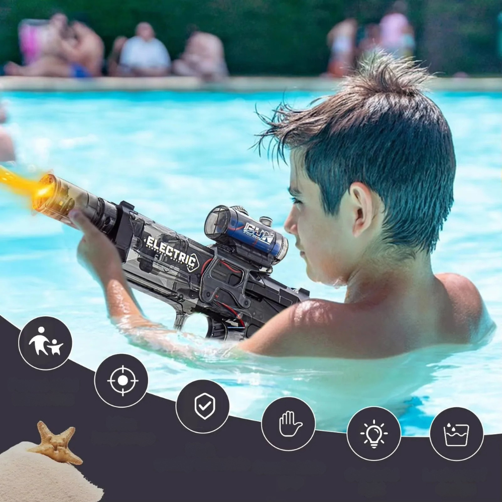 Pistola de Agua Electrica Automatica Alta Potencia Luz Led