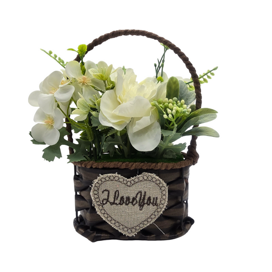 Planta Artificial Canastito Macetero Cordel Ovalado