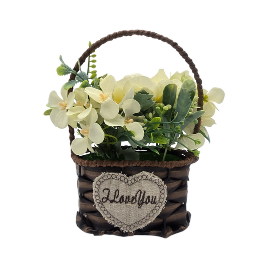 Planta Artificial Canastito Macetero Cordel Ovalado