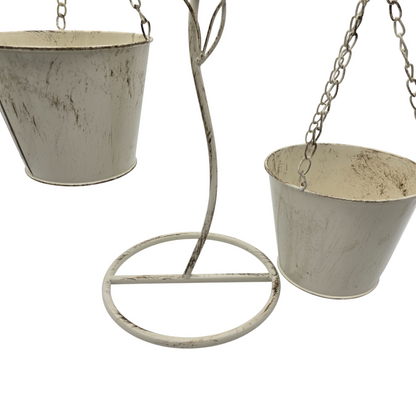 Porta Macetero Pedestal Colgante Beige Vintage Maceta Planta