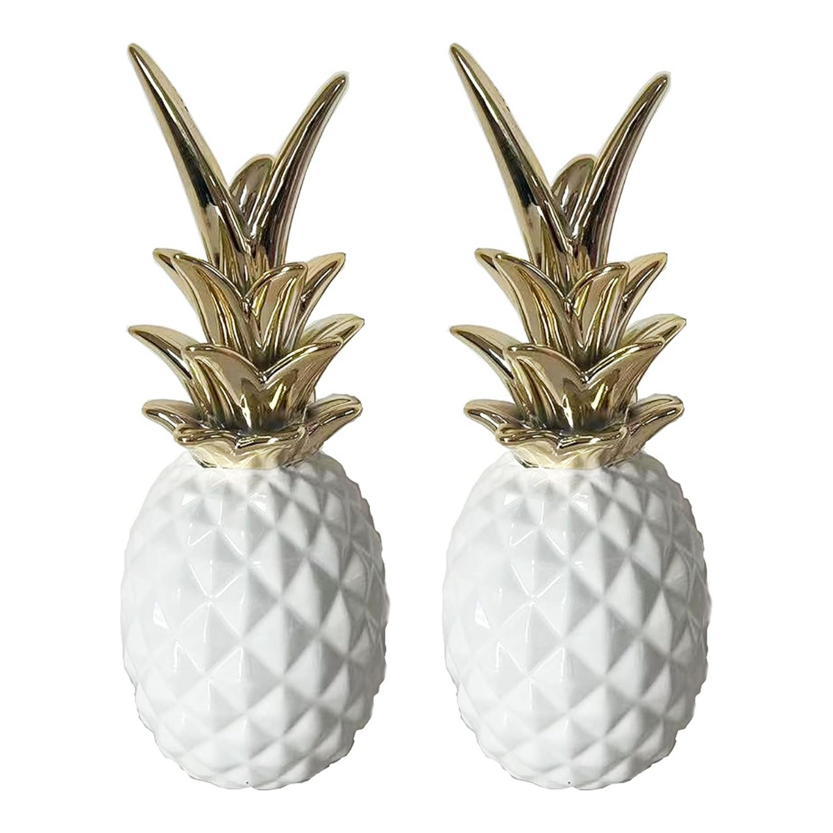 Set 2 Figuras Piñas Decorativas De Ceramica Adorno Decohogar