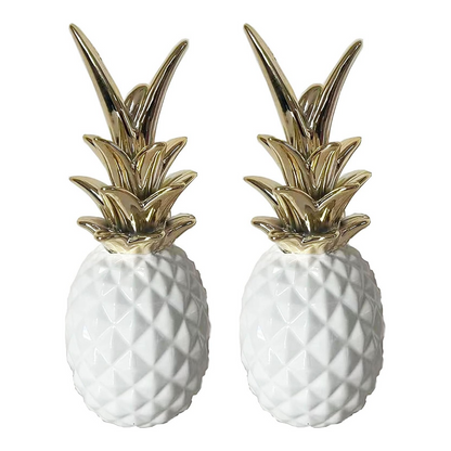 Set 2 Figuras Piñas Decorativas De Ceramica Adorno Decohogar