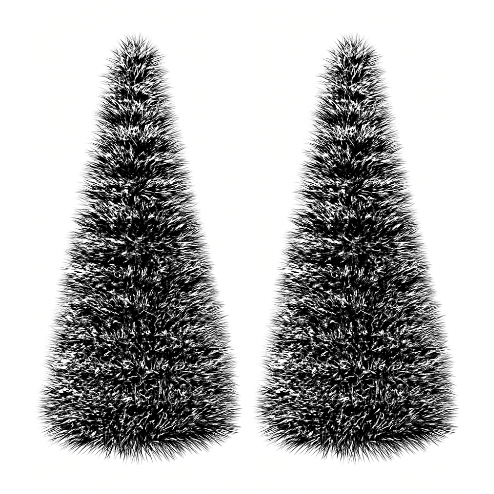 Set 2 Pinos Navidad Verdes Nieve Adorno Navideño 50 Cm