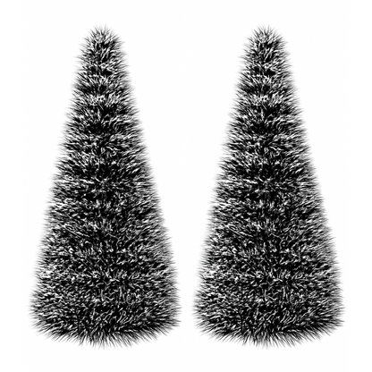 Set 2 Pinos Navidad Verdes Nieve Adorno Navideño 50 Cm