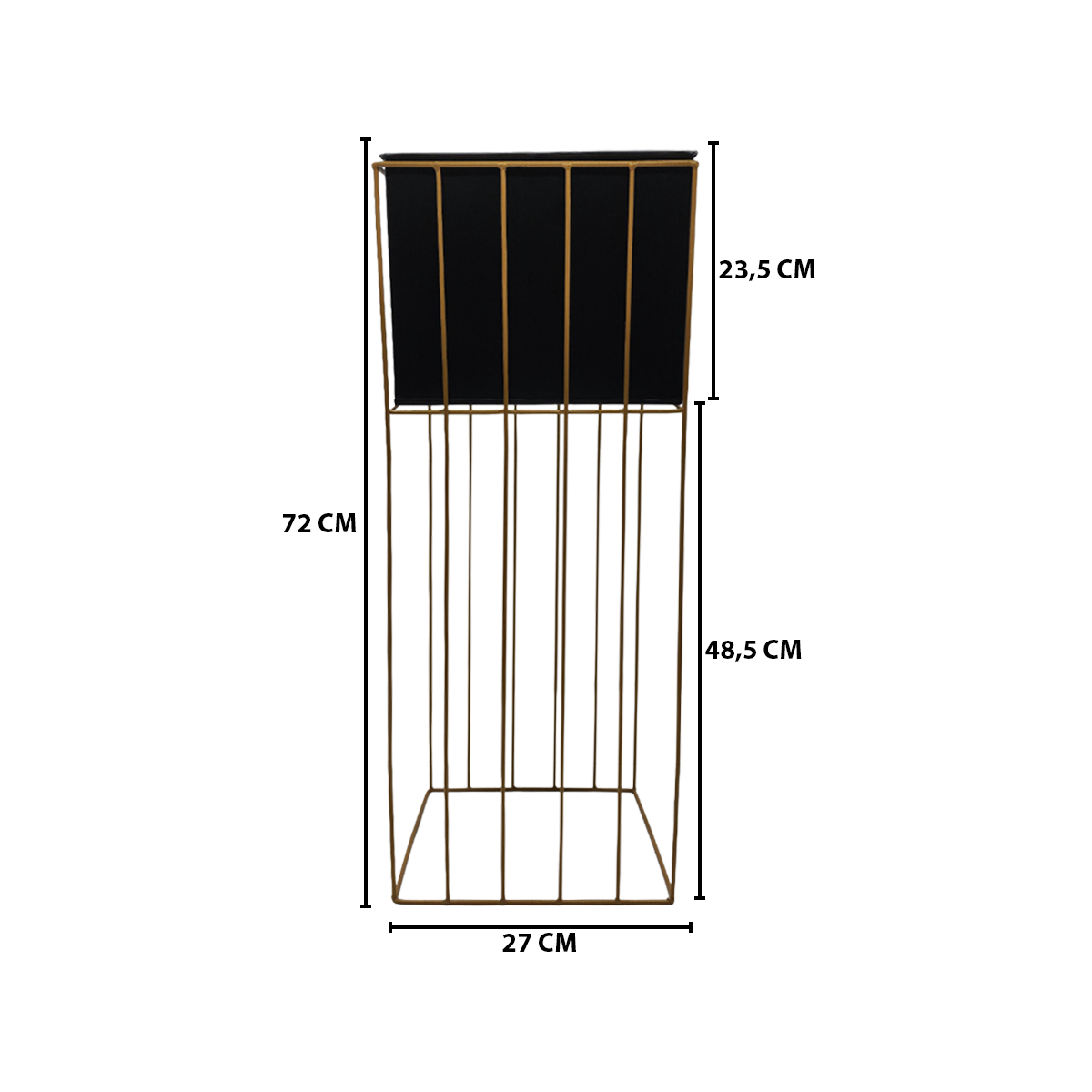 Set 2 Porta Macetero Pedestal Maceta Plantas Negro Dorado
