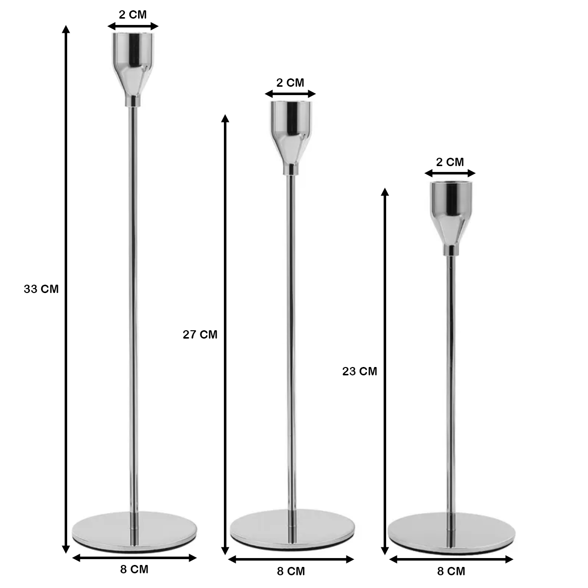Set 3 Candelabros Porta Velas Plateado Decora Centro De Mesa