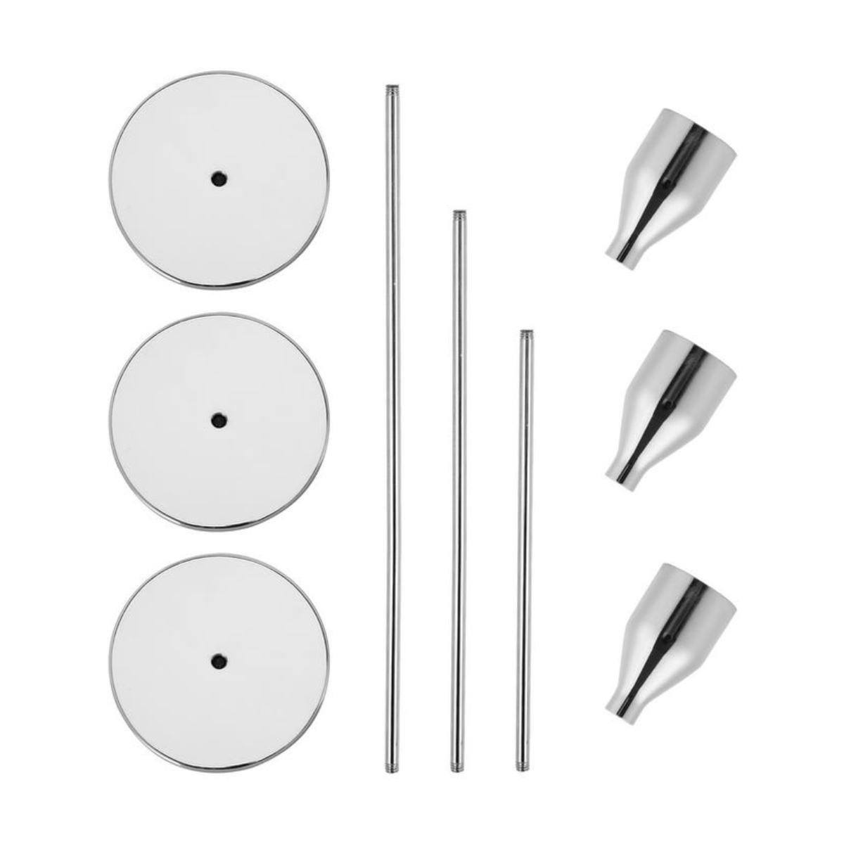 Set 3 Candelabros Porta Velas Plateado Decora Centro De Mesa