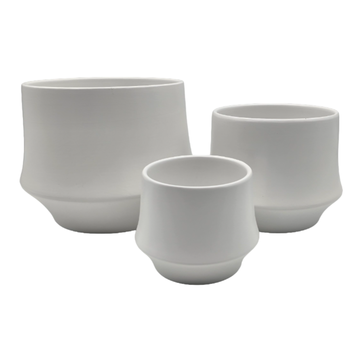 Set 3 Maceteros Maceta De Ceramica Elegante Blanco Liso
