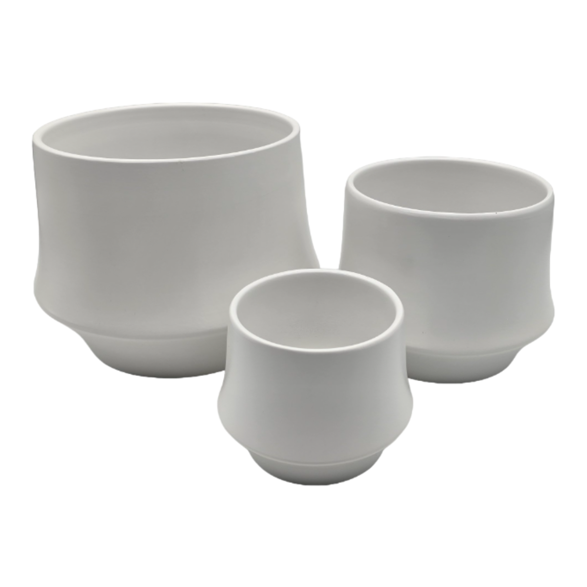 Set 3 Maceteros Maceta De Ceramica Elegante Blanco Liso