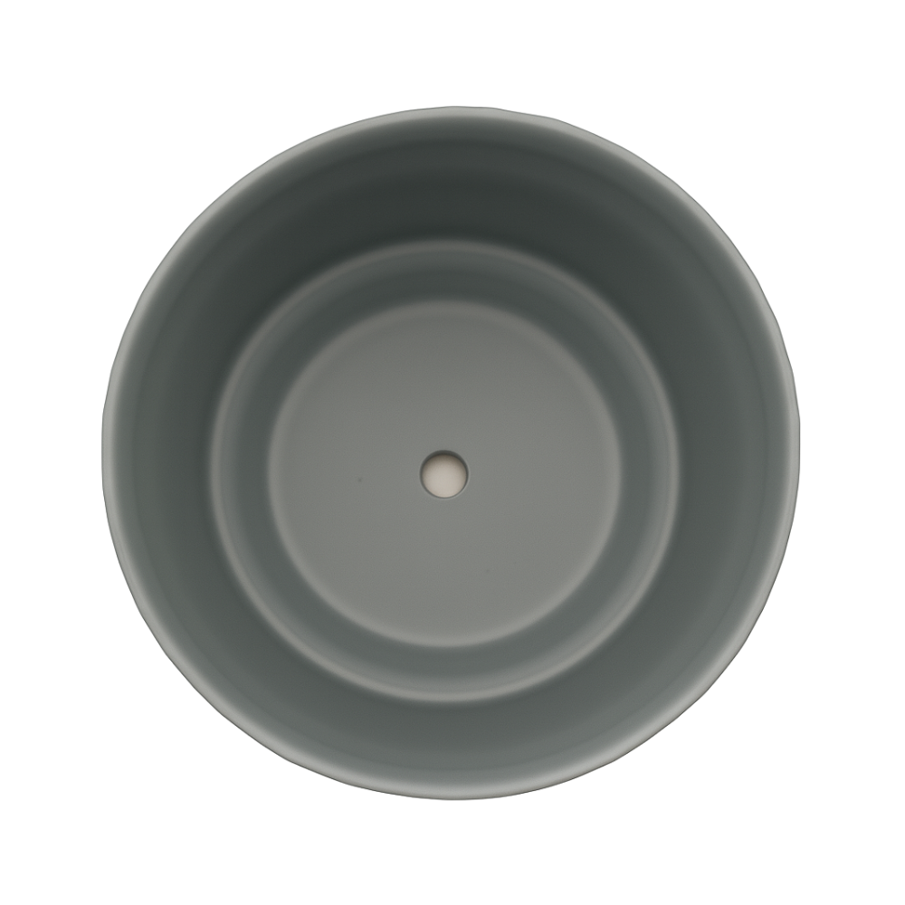 Set 3 Maceteros Maceta De Ceramica Gris Con Lineas