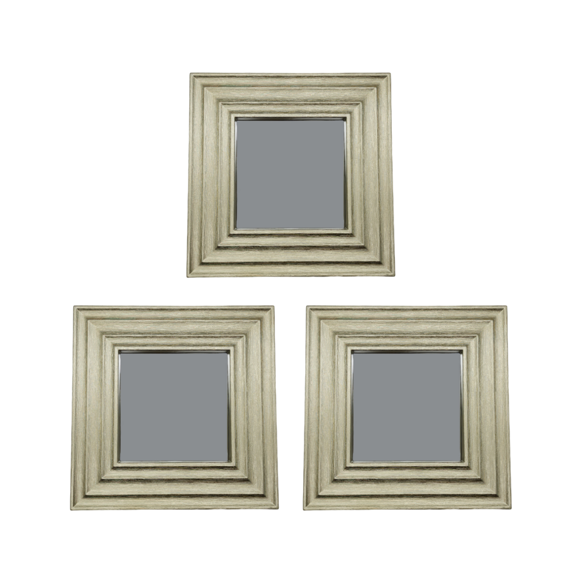 Set 3 Marcos De Espejos Cuadrados Dorados Para Decorar Hogar