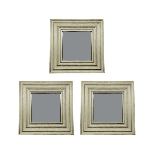 Set 3 Marcos De Espejos Cuadrados Dorados Para Decorar Hogar