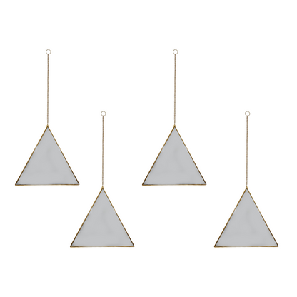 Set 4 Espejos De Pared Para Colgar Triangular Marco Espejo