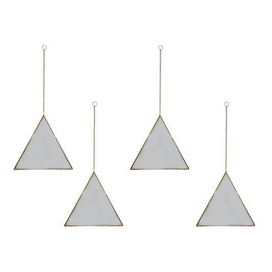 Set 4 Espejos De Pared Para Colgar Triangular Marco Espejo