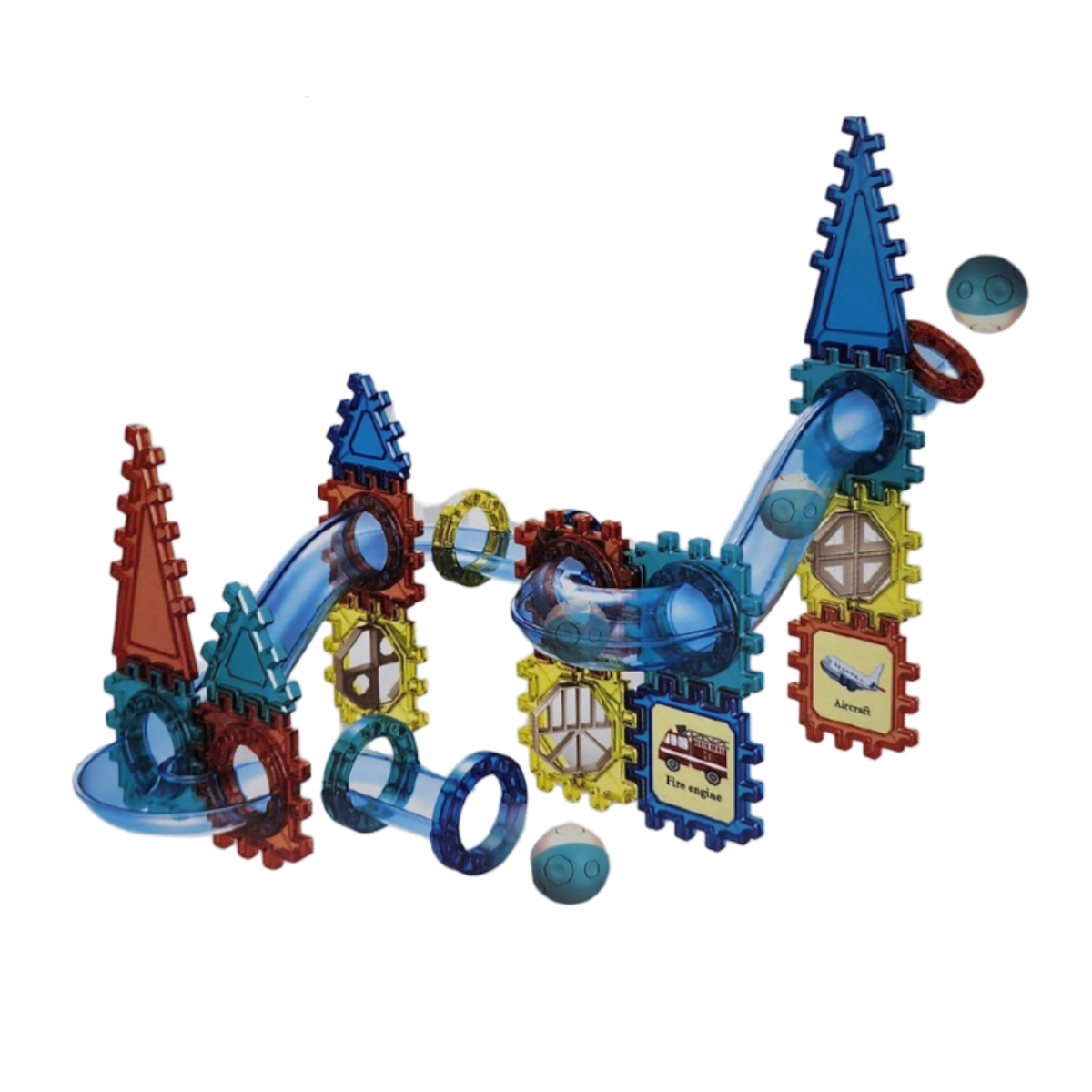 Set De Construccion Tobogan Carrera De Bolitas 44 Piezas