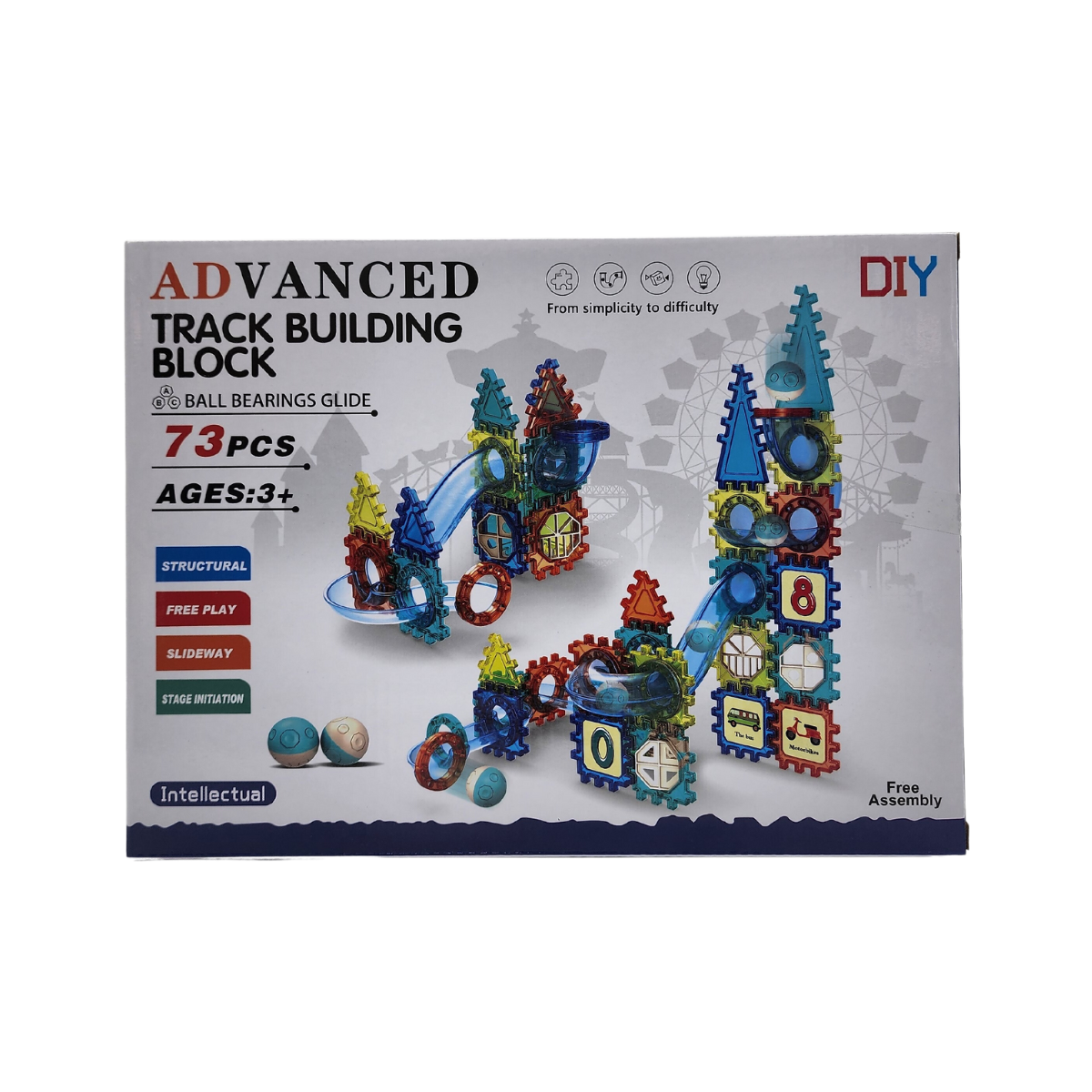 Set De Construccion Tobogan Carrera De Bolitas 73 Piezas