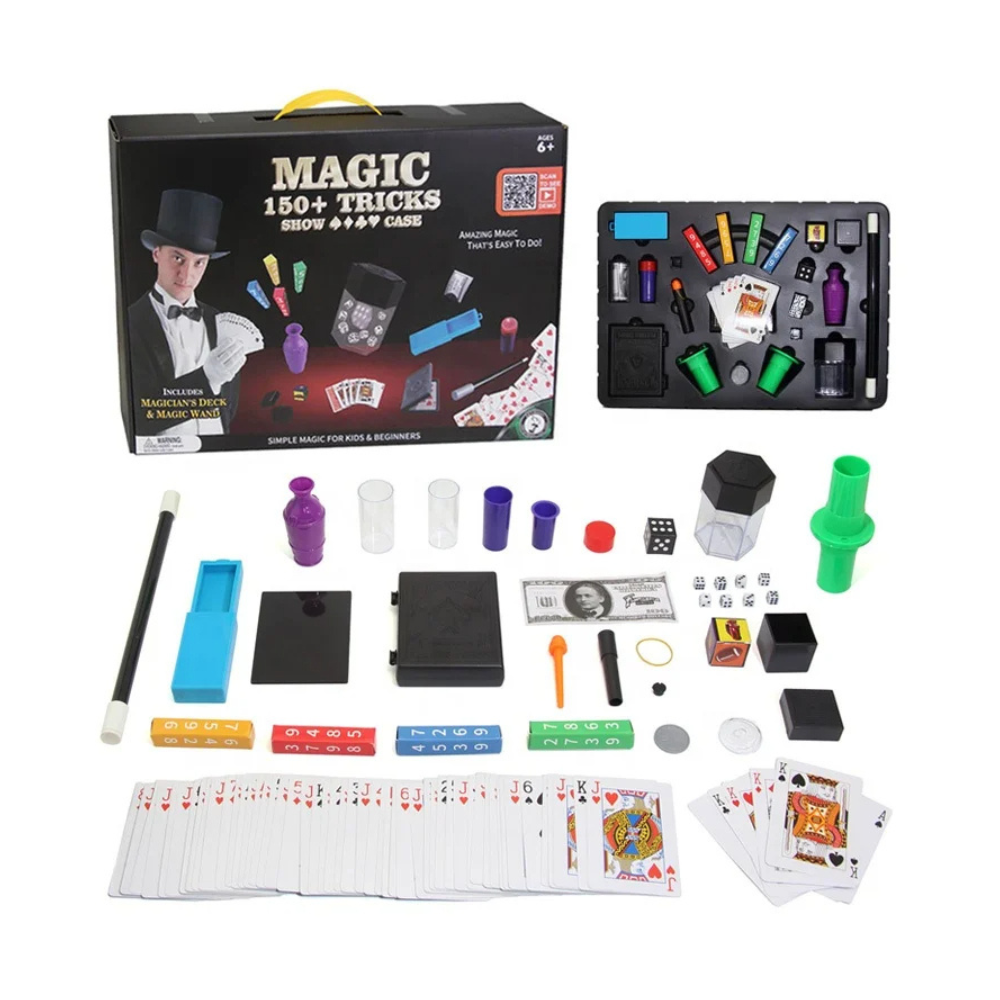 Set Juego De Magia Magic 150 Trucos De Mago Con Varita Niños